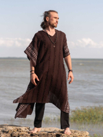 Накидка-пончо с капюшоном Tribal (коричневая)