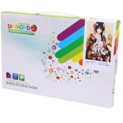 Алмазная мозаика на подрамнике с полным заполнением «МИР ЯРКИХ КРАСОК», китайская красавица, 20*30 см