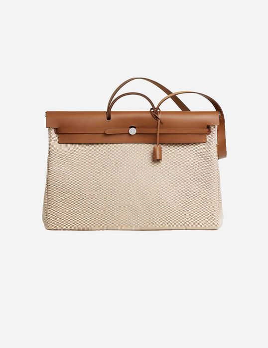 Hermès Herbag Zip cabine Écru / Beige / Fauve