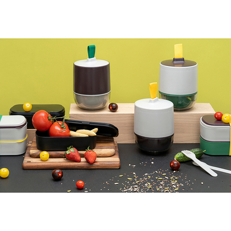 Ланч-бокс с приборами 1л Smart Solutions Food Time черный