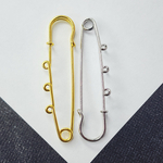 Броши булавки, сталь, позолота, 68мм, цена за набор 2 шт