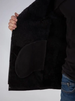 Дубленка мужская натуральная зимняя с капюшоном Турция