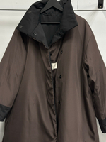 Плащ MAXI DOUBLE утепленный (черный/шоколад)