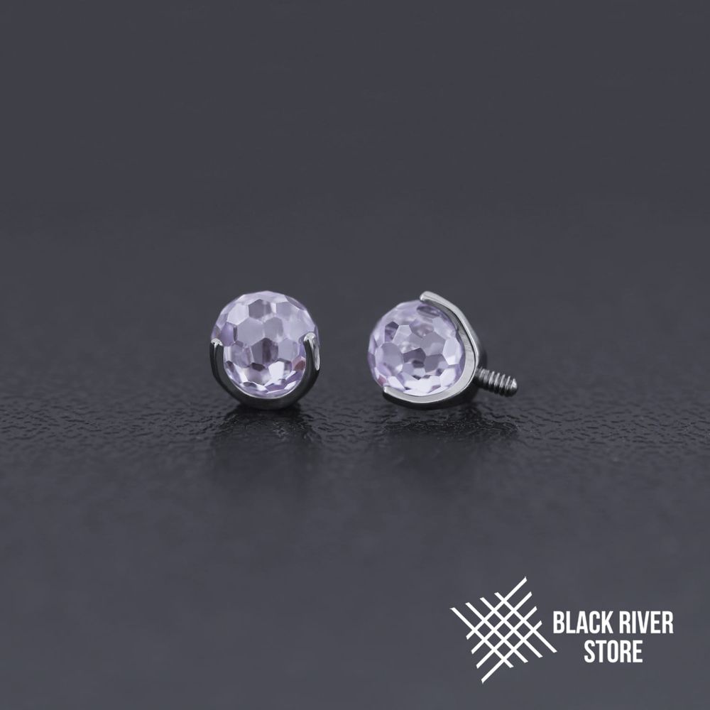 Ball 3-Prongs 4мм Faceted Amethyst