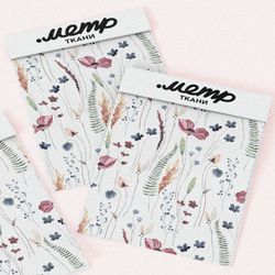 Ткань кулирная гладь полевые цветы утончённые