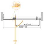 Душевая дверь в нишу Cezares SLIDER-B-1-100/110-BR-BORO, профиль брашированное золото