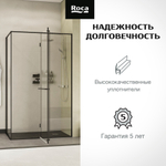 Дверь распашная Roca Apex правая с боковой панелью 1200x900 мм, профиль оружейная сталь, стекло прозрачное ZRU9307899