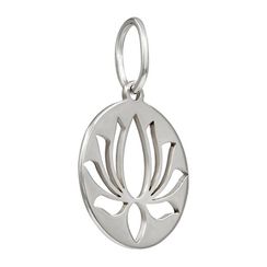 Подвеска Лотос в круге - кулон из серебра 925
