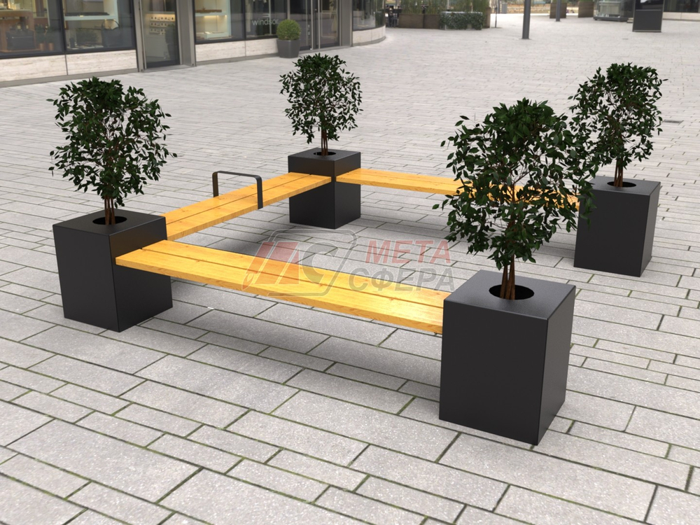 Скамейка CENTRAL П-образная