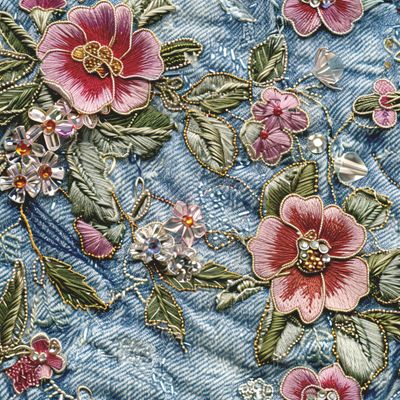 Деним и вышивка