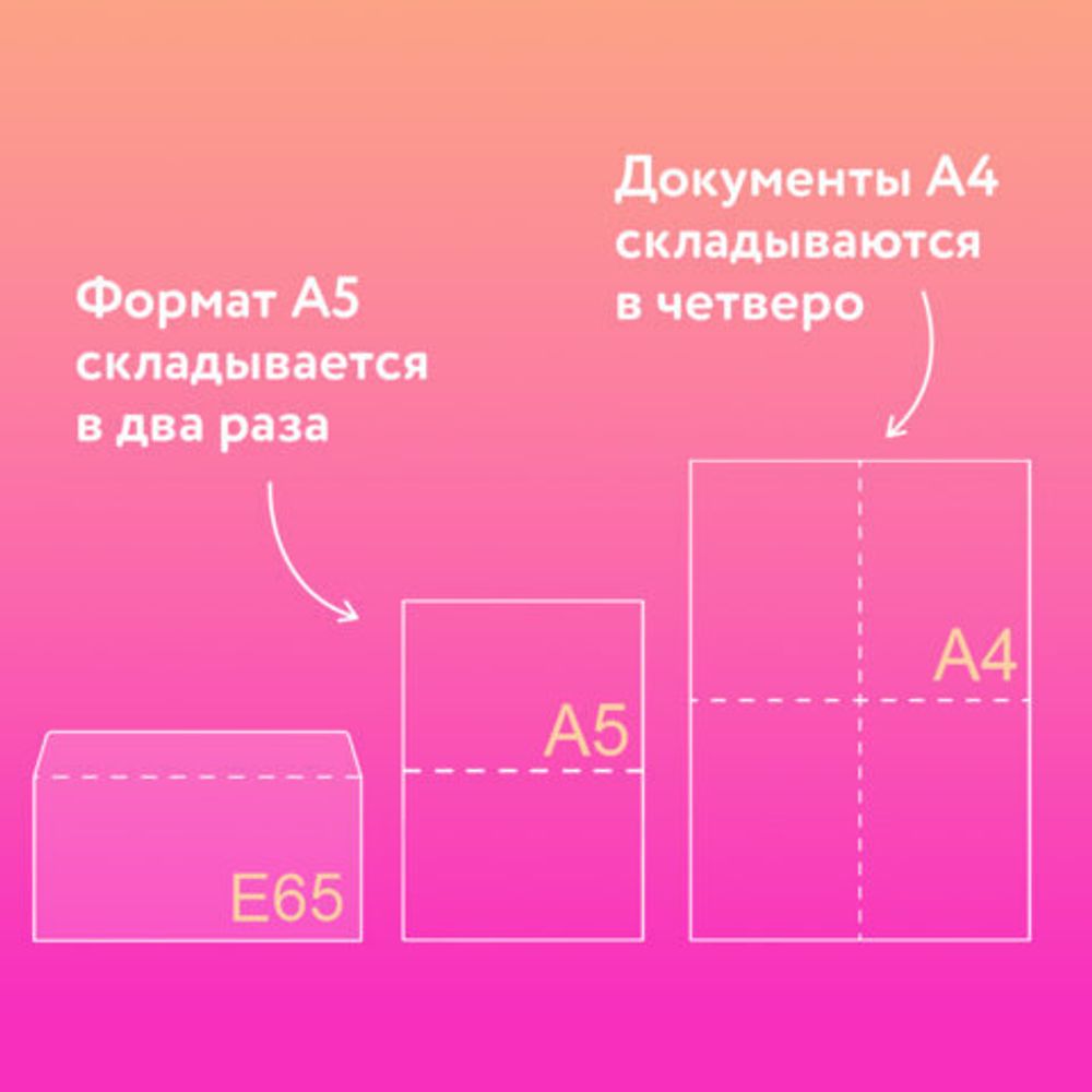 Конверты Е65 (110х220 мм), клей, 80 г/м2, КОМПЛЕКТ 50 шт., клапан автомат, 206.50