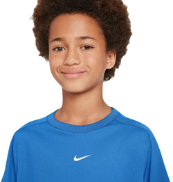 Футболка для мальчика теннисная Nike Kids Dri-Fit Multi+ Training Top - light photo blue/white