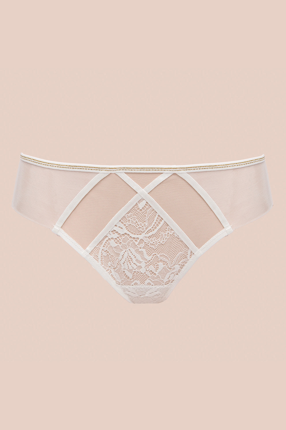 Трусы-бразилиана Chiara Gold Brazyliany Off-White