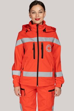 Куртка демисезонная женская Скорая помощь MedicLine SOFTSHELL красная