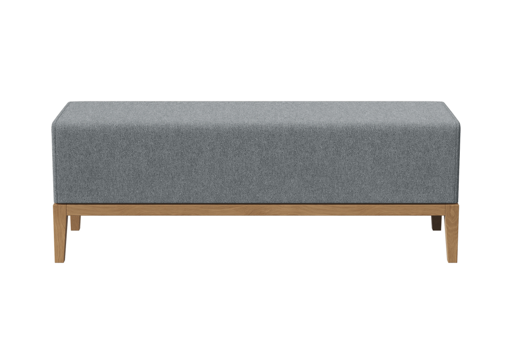 Банкетка Fjord 120 см (светло-серый твид, бук)