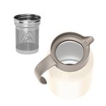 Чайник-термос 1 л JOYLUX (ДЖОЙЛЮКС) COFFEE BREAK, нержавеющая сталь SUS304, заварник/сито, бежевый матовый, 700329