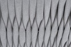 "Монако" диван 2-местный плетеный из роупа, каркас алюминий светло-серый (RAL7035) шагрень, роуп светло-серый 40 мм, ткань светло-серая