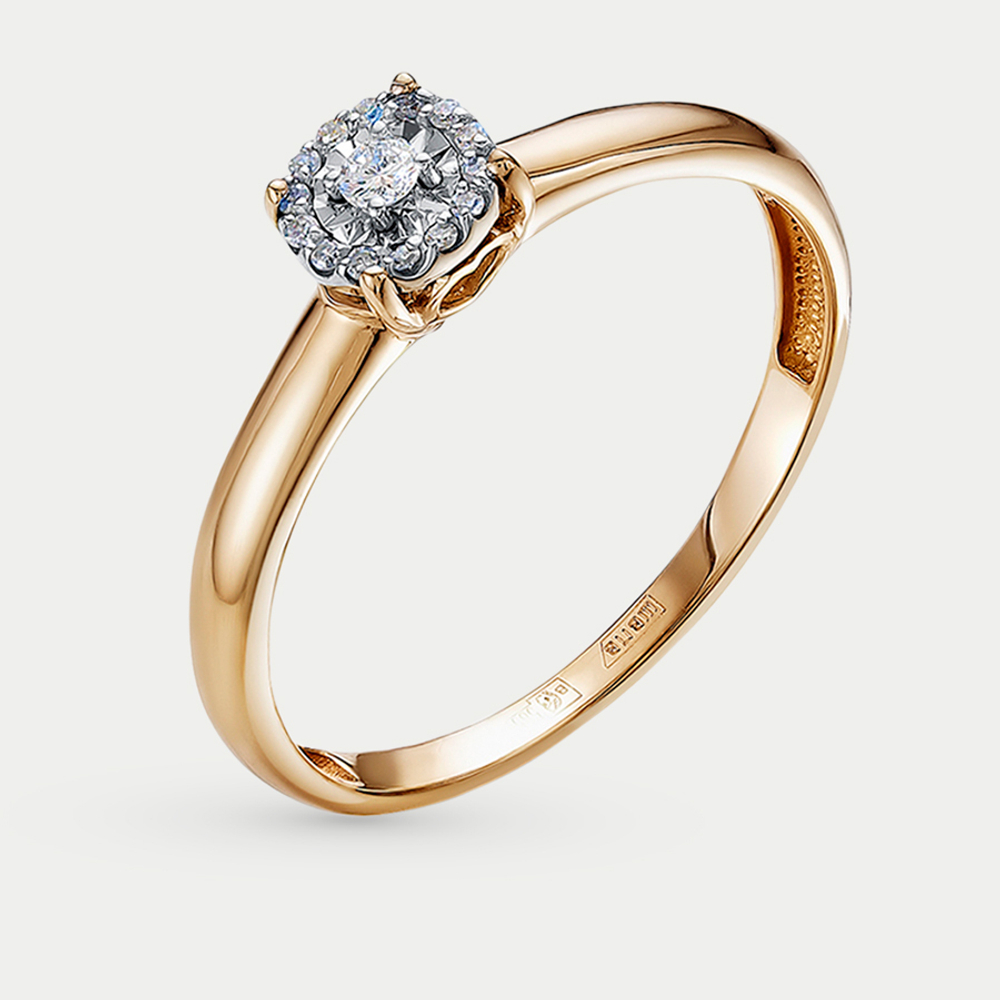 Кольцо помолвочное для женщин из розового золота 585 пробы с бриллиантом (арт. 12057-159-46-00)