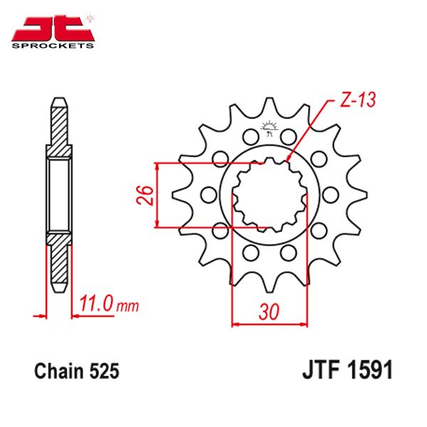 JT JTF1591.15 звезда передняя (ведущая), 15 зубьев