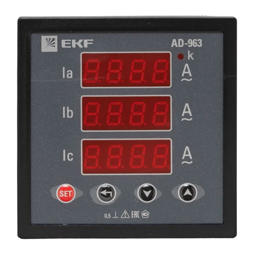 Амперметр AD-963 цифровой на панель (96х96) трехфазный EKF PROxima