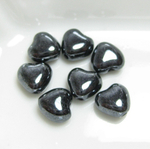 Glass Hearts 6 mm Jet Hematite 14400