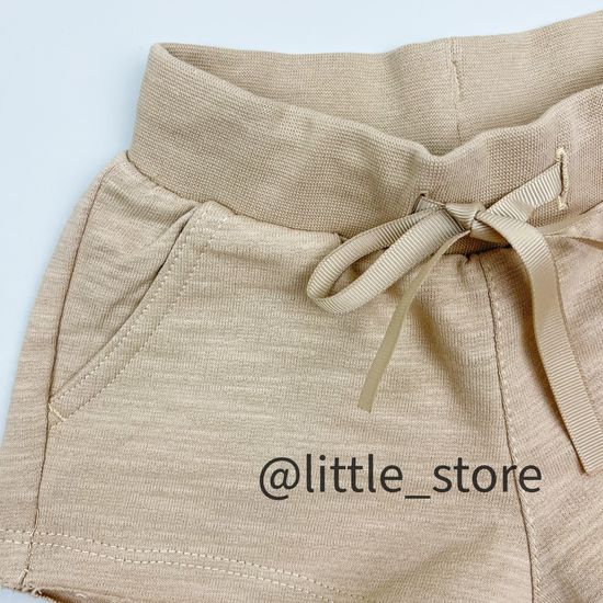 Шорты "Грушевый сад" из футера, Бежевые