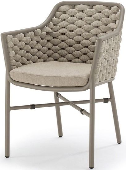 Кресло уличное плетеное с подушками Torino бежевое