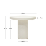 Aiguablava Круглый стол из белого цемента Ø 90 см