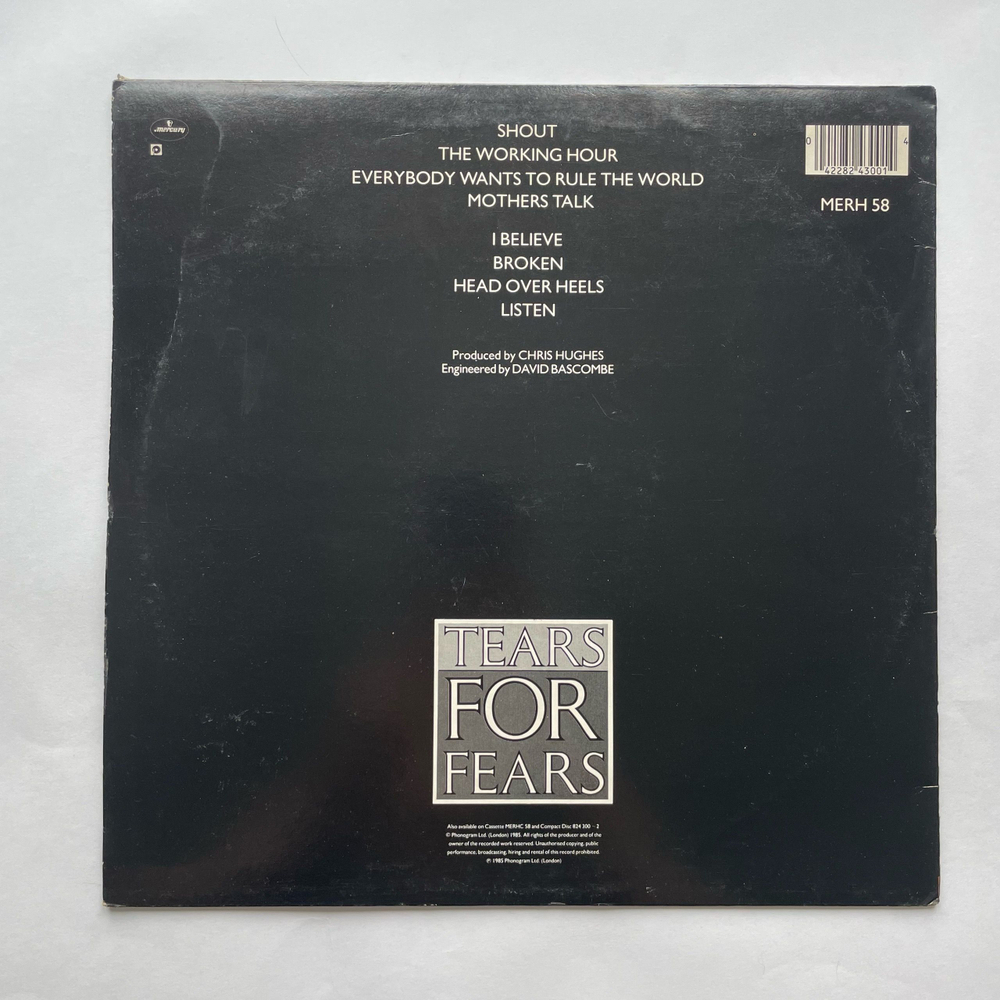 Винтажная виниловая пластинка LP Tears For Fears Songs From The Big Chair (Англия 1985)