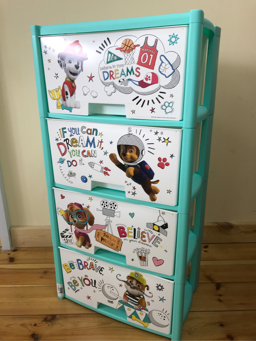 Комод "Щенячий патруль" 4-х секционный М7989