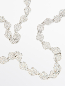 Massimo Dutti Длинное многофункциональное кружевное ожерелье, серебряный