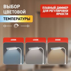 Настольный светильник ЭРА NLED-499-10W-W светодиодный белый | Светодиодные настольные лампы