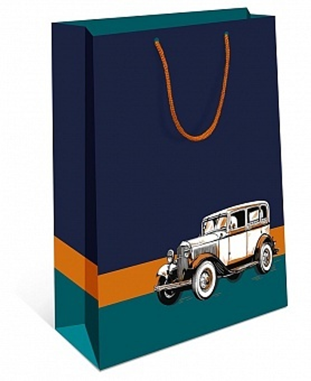 Пакет подарочный Ретро-автомобиль 26*32*12 см.