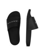 Шлепанцы кожаные slogan Giuseppe Zanotti - черный(RS30028)