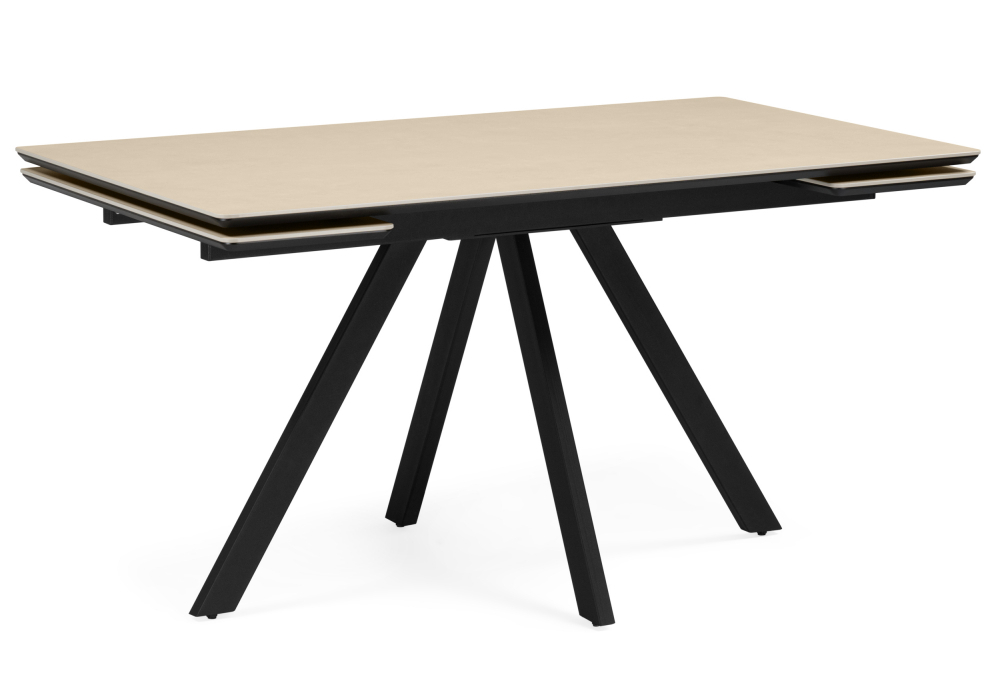 Керамический стол Woodville Вилли 140(200)х80 okara light yellow, черный