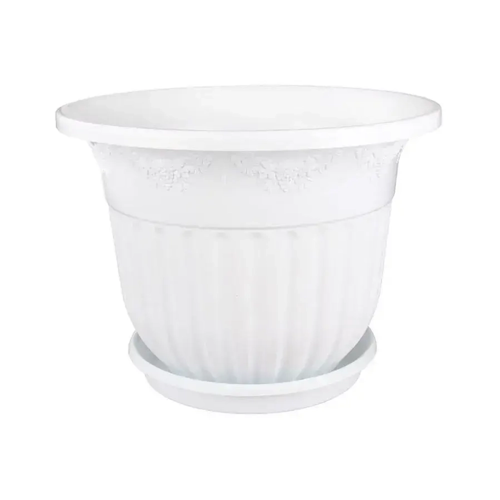 Горшок-Кашпо 'Лозанна' 4л. с поддоном белый (комплект 20 шт)