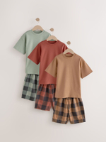 Пижама для мальчика Next AM2-779, 3 шт., Оранжевый, Хаки, Красный