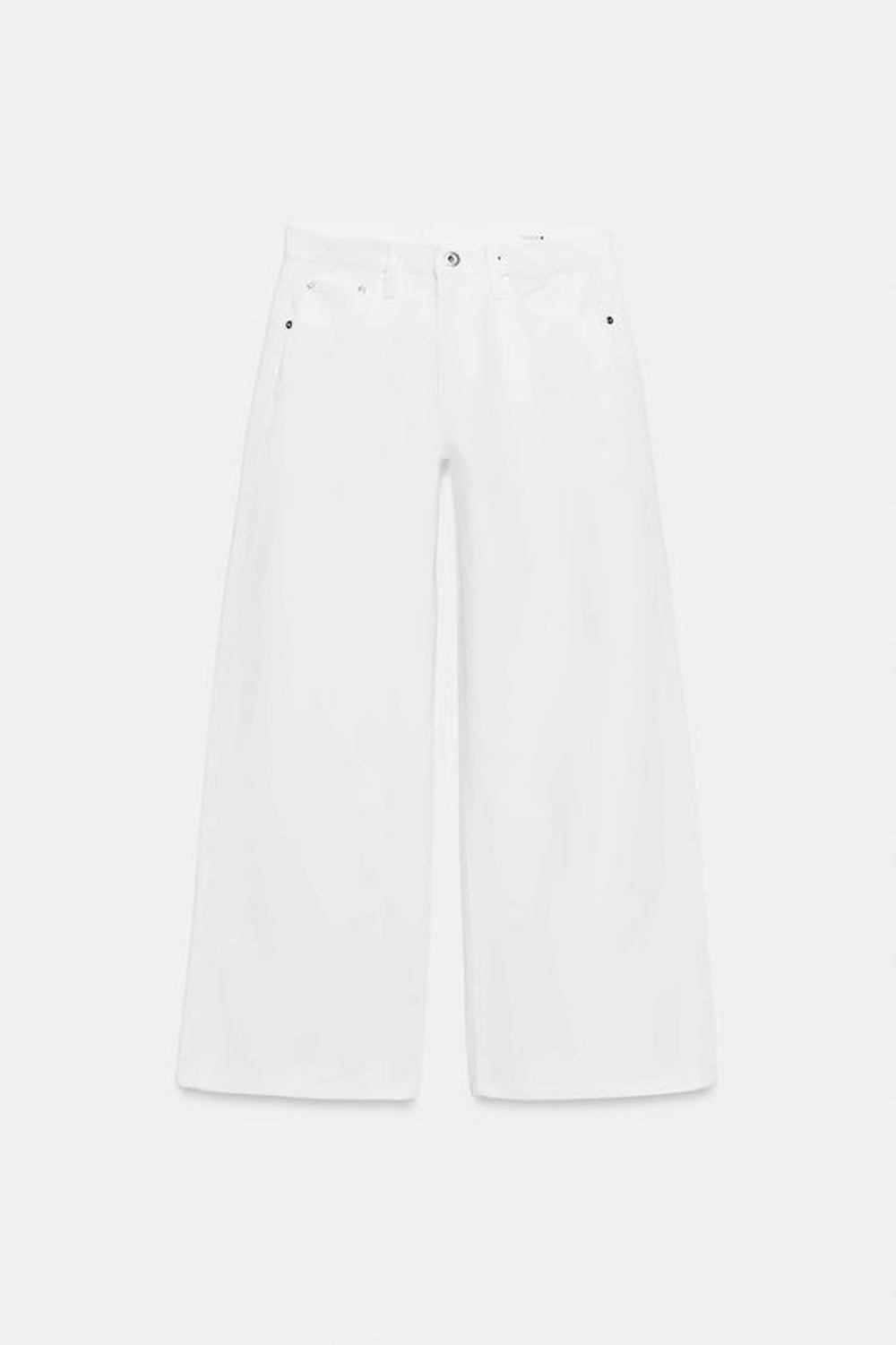 ZARA ДЖИНСЫ WIDE LEG С НИЗКОЙ ПОСАДКОЙ — ZW COLLECTION, БЕЛЫЙ