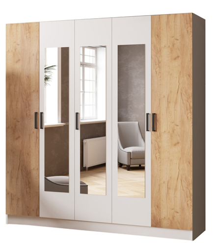 Шкаф комбинированный Ларс (2,0) с зеркалом