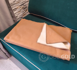 Одеяло тканое из 100% верблюжьей шерсти 150х200 см. (GOBI SUN) - камел/крем (утяжеленное)