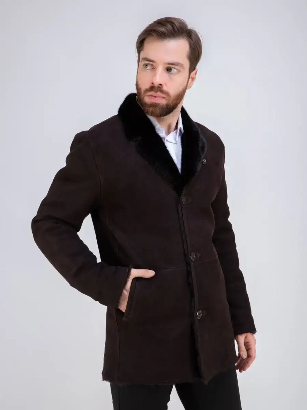 Дубленка мужская натуральная с мехом Турция