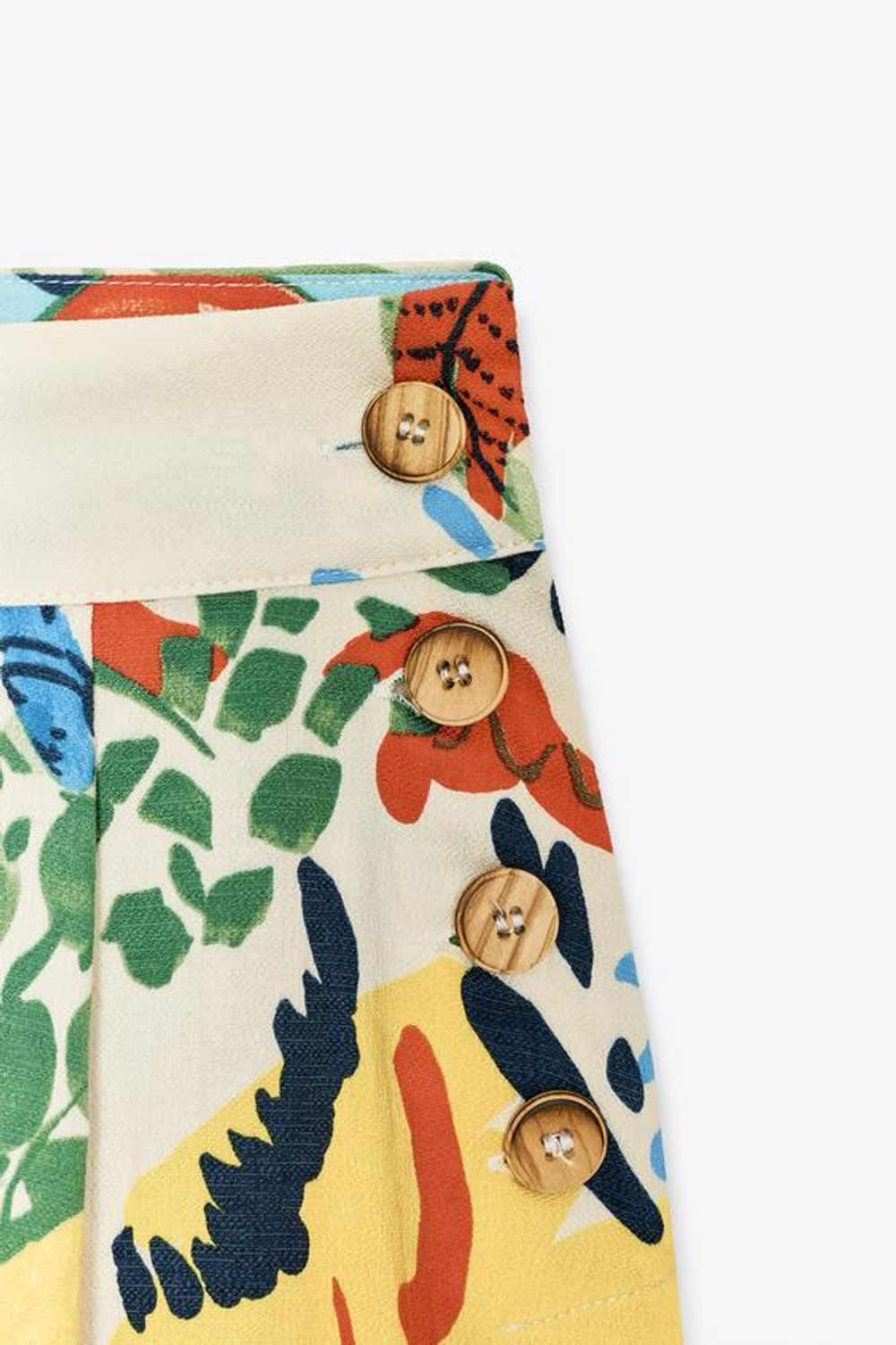 ZARA ЮБКА-МИДИ С ТРОПИЧЕСКИМ ПРИНТОМ, РАЗНОЦВЕТНЫЙ