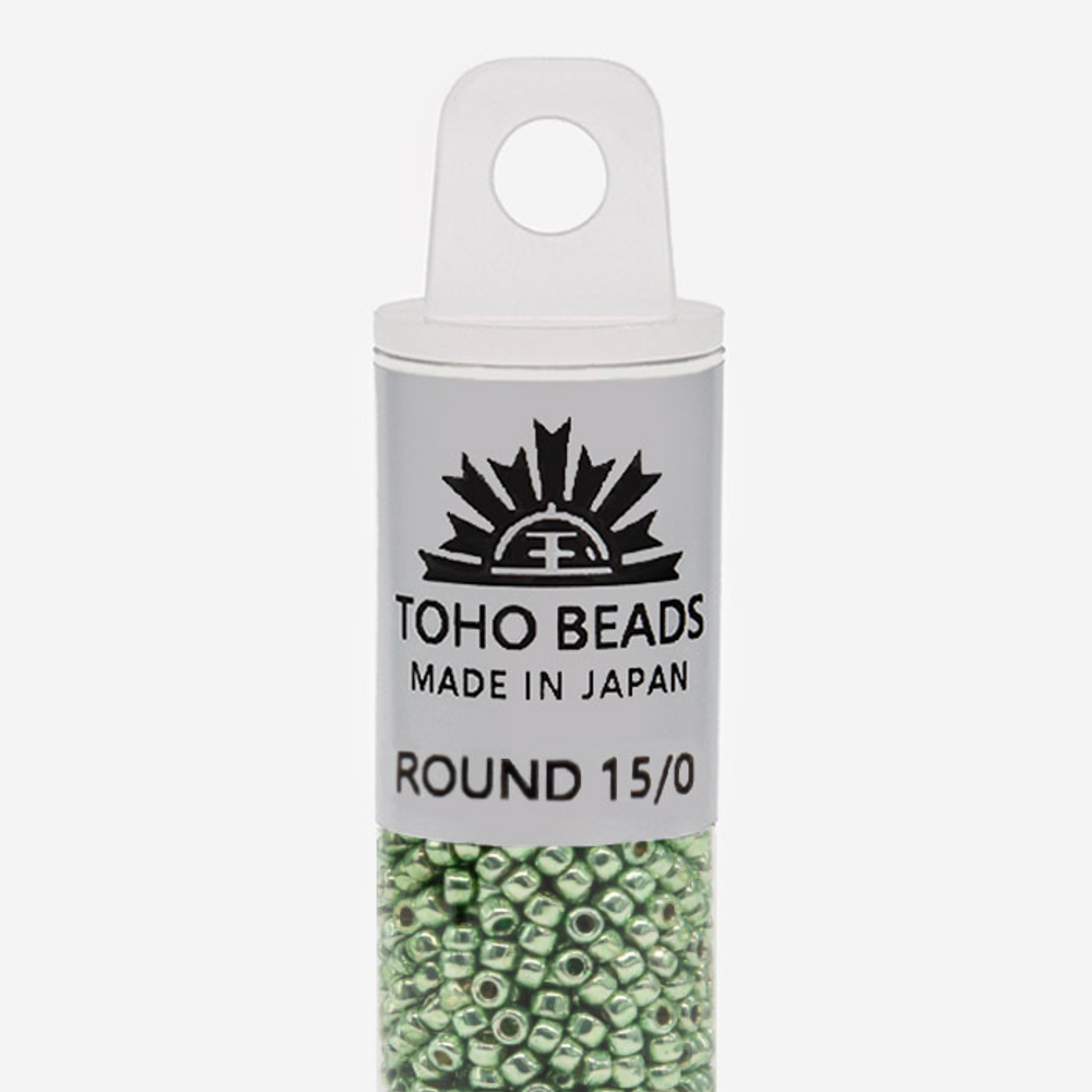 Японский бисер TOHO Round 15/0 (№PF560), непрозрачный глянцевый с металлическим блеском