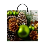 Пакет ПЭ с пластмассовыми ручками 36+10см(Зеленые шары) НГ Тик (комплект 10 шт)