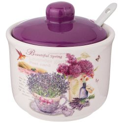 САХАРНИЦА С ЛОЖКОЙ AGNESS "ЛАВАНДОВАЯ ВЕСНА" 10*9,5 СМ 300 МЛ (КОР=32ШТ.)
