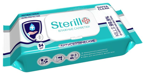 САЛФЕТКИ ВЛАЖНЫЕ STERILL 54ШТ