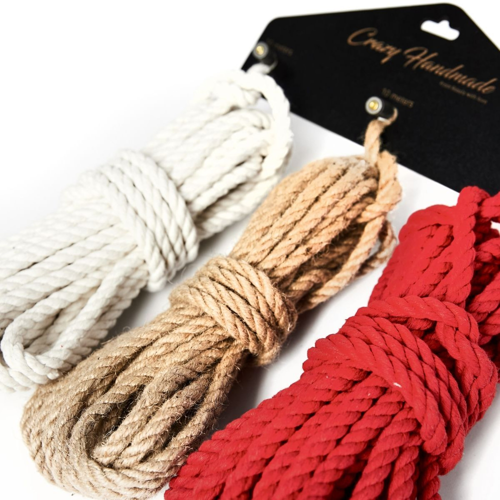 Набор из 3 разноцветных веревок для шибари (Цвет: разноцветный)