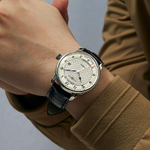 ZEPPELIN Automatic Mechanical Movement Men"s Watches Watch Silver Dial Stainless Steel Case Cow Leather Strap