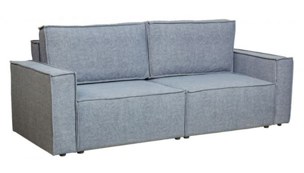 Диван-кровать Сатурн в стиле ЛОФТ ткань ЕВА 07 серый, велюр, механизм Еврокнижка, спальное место 202х155 см, пружинный блок Боннель, ниша для белья