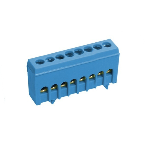 Шина N (ноль) 8х10мм2 изолированная на DIN-рейку ШНИ-6х9-8-К-С IEK YNN10-69-8KD-K07